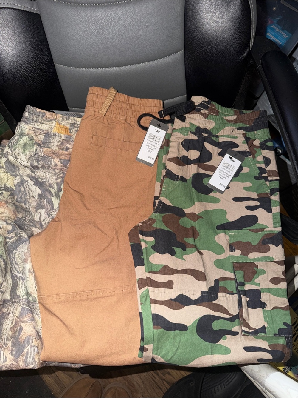 3 pairs of Kids  Cargo Shorts Trio — Camo, Brown, Realtree